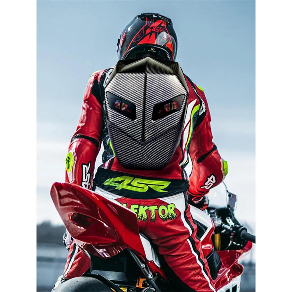Rider Motorcycle LED Bluetooth Carbon Fiber Backpack by HitMyNeed