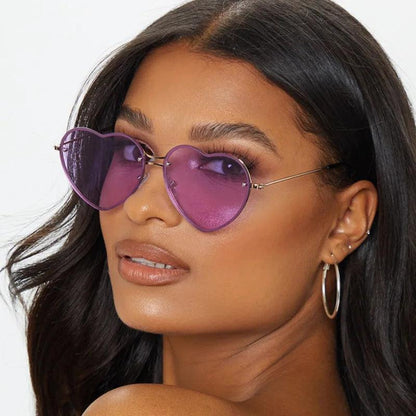 Rimless Heart Sunglasses with UV Protection by HitMyNeed