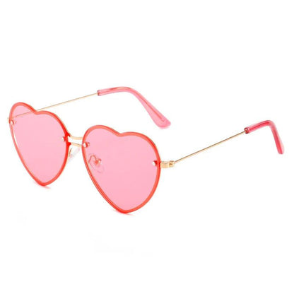 Rimless Heart Sunglasses with UV Protection gold-pink by HitMyNeed