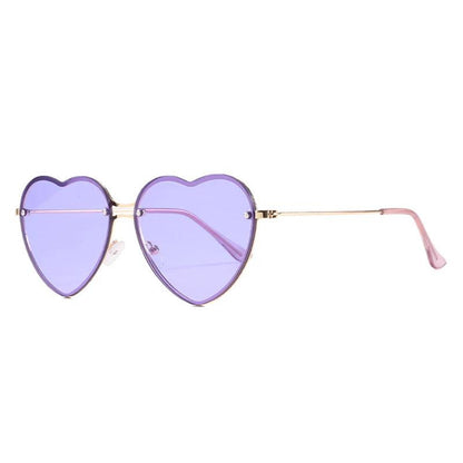 Rimless Heart Sunglasses with UV Protection gold-purple by HitMyNeed