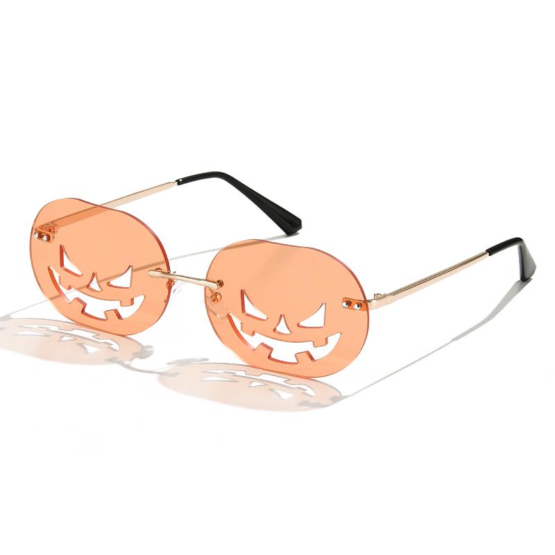 Rimless Pumpkin Sunglasses for Halloween & Parties by HitMyNeed