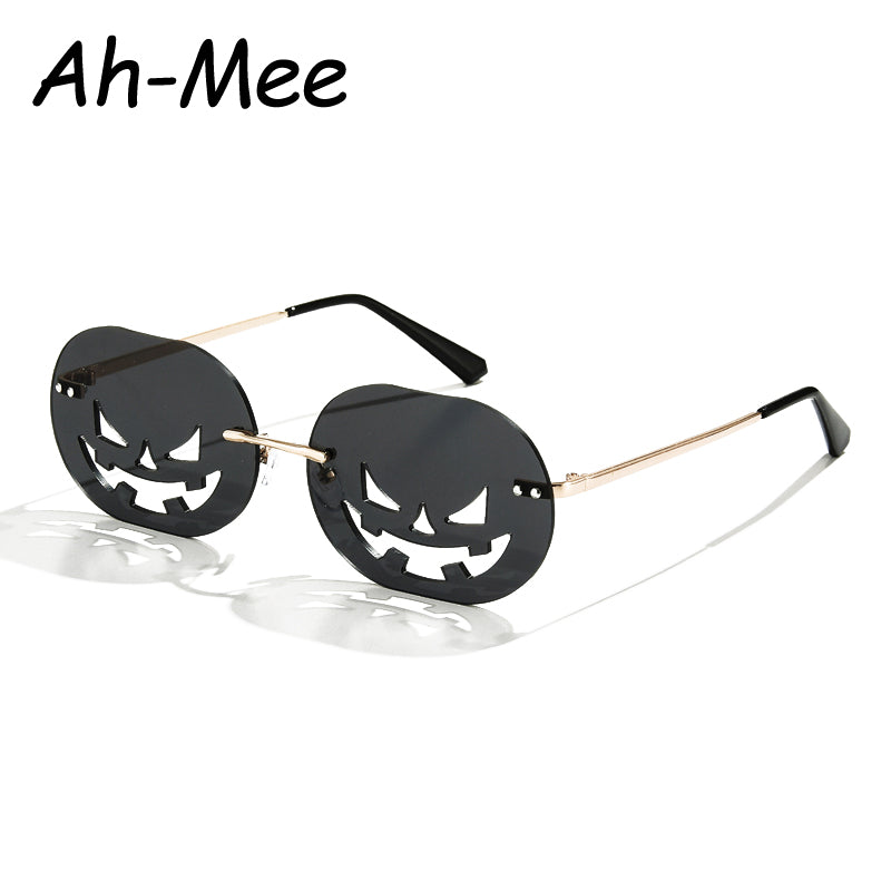 Rimless Pumpkin Sunglasses for Halloween & Parties by HitMyNeed