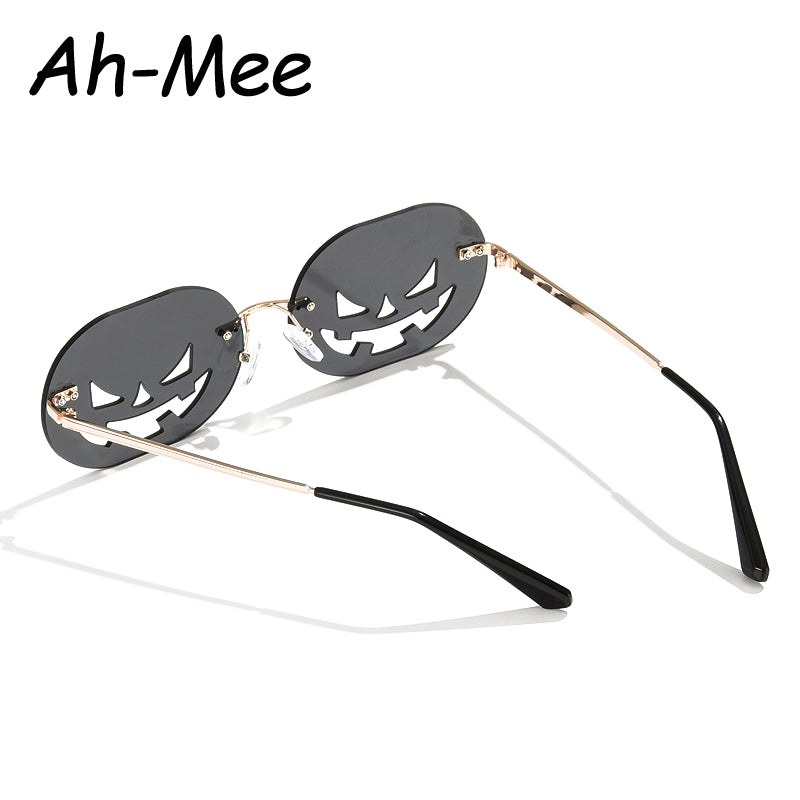 Rimless Pumpkin Sunglasses for Halloween & Parties by HitMyNeed
