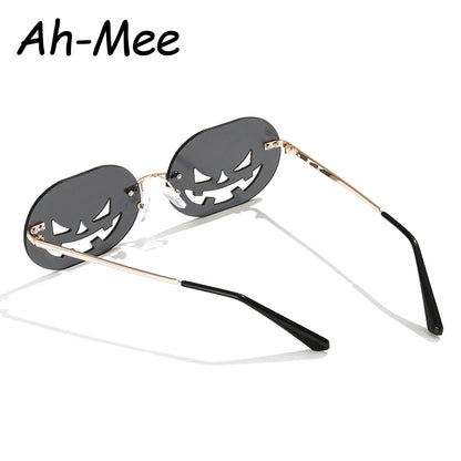 Rimless Pumpkin Sunglasses for Halloween & Parties by HitMyNeed
