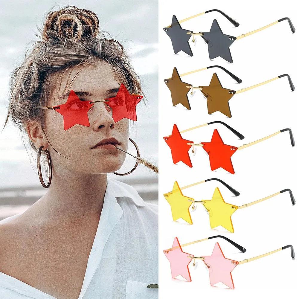 Rimless Star Shaped Sunglasses for Women & Men by HitMyNeed