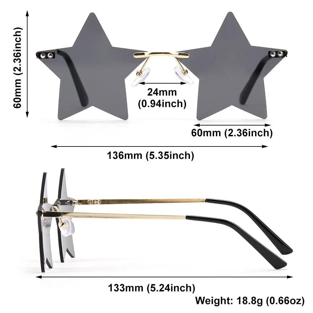 Rimless Star Shaped Sunglasses for Women & Men by HitMyNeed