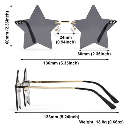 Rimless Star Shaped Sunglasses for Women & Men by HitMyNeed