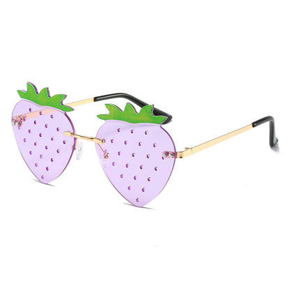 Rimless Strawberry Sunglasses with UV400 Protection 2 by HitMyNeed