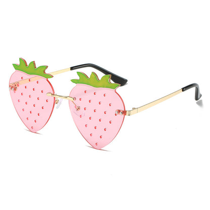 Rimless Strawberry Sunglasses with UV400 Protection 3 by HitMyNeed