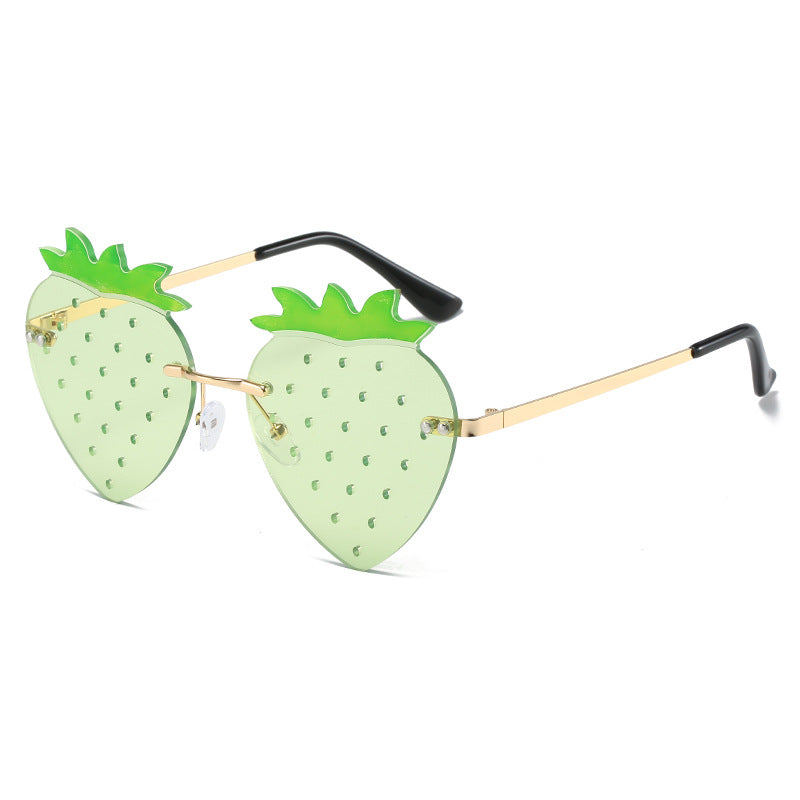 Rimless Strawberry Sunglasses with UV400 Protection 4 by HitMyNeed