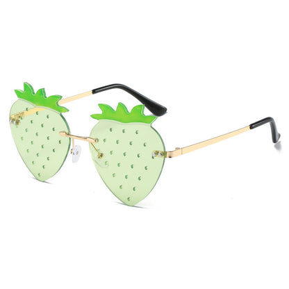 Rimless Strawberry Sunglasses with UV400 Protection 4 by HitMyNeed