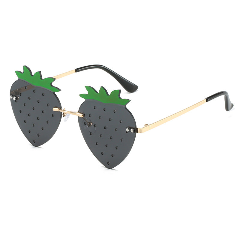 Rimless Strawberry Sunglasses with UV400 Protection 5 by HitMyNeed