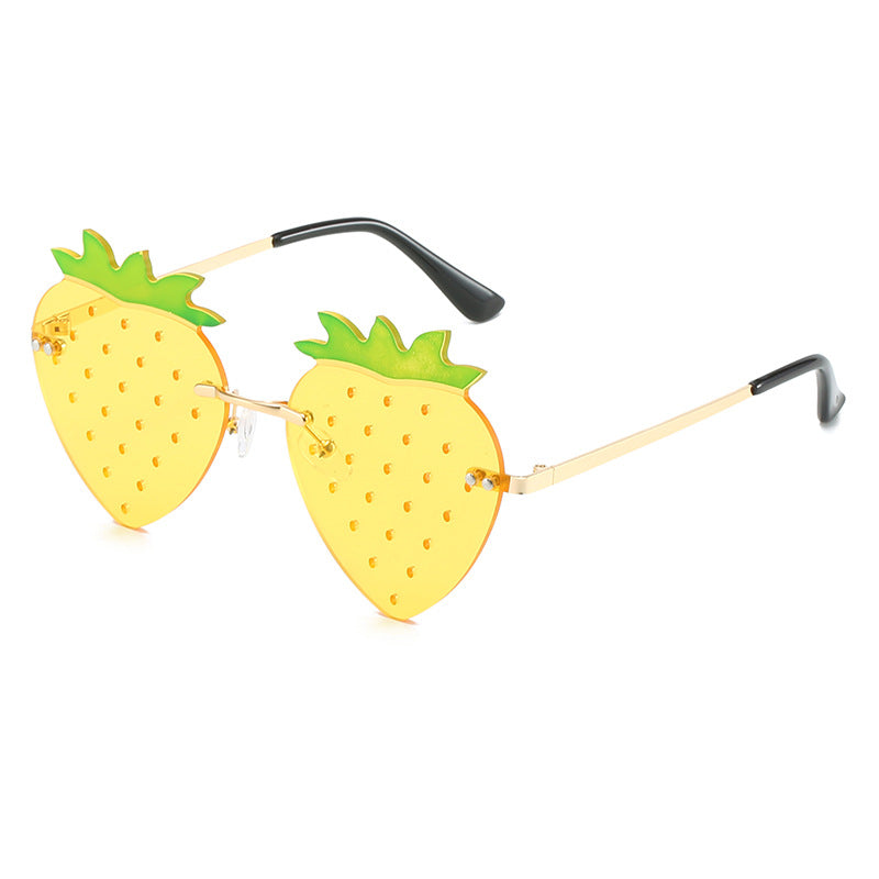 Rimless Strawberry Sunglasses with UV400 Protection 6 by HitMyNeed