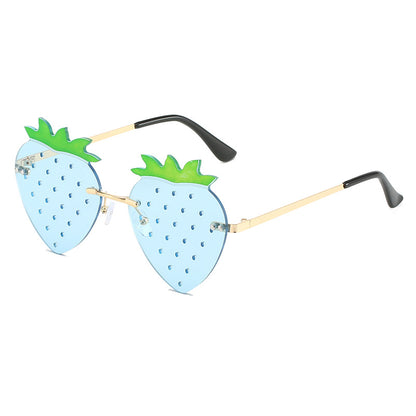 Rimless Strawberry Sunglasses with UV400 Protection 8 by HitMyNeed
