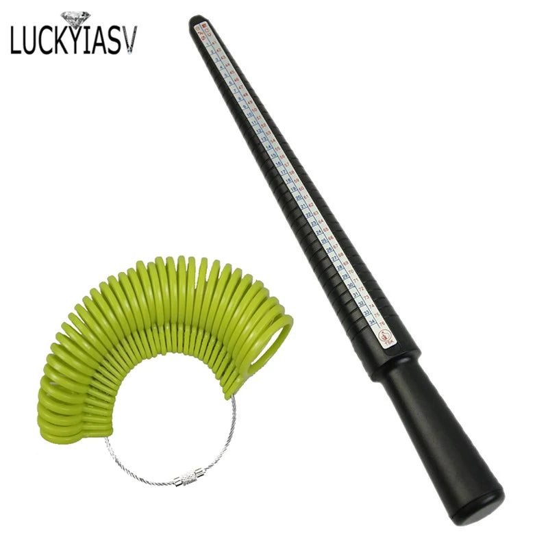 Ring Mandrel & Finger Gauge Ring Sizer Set green-one-set by HitMyNeed