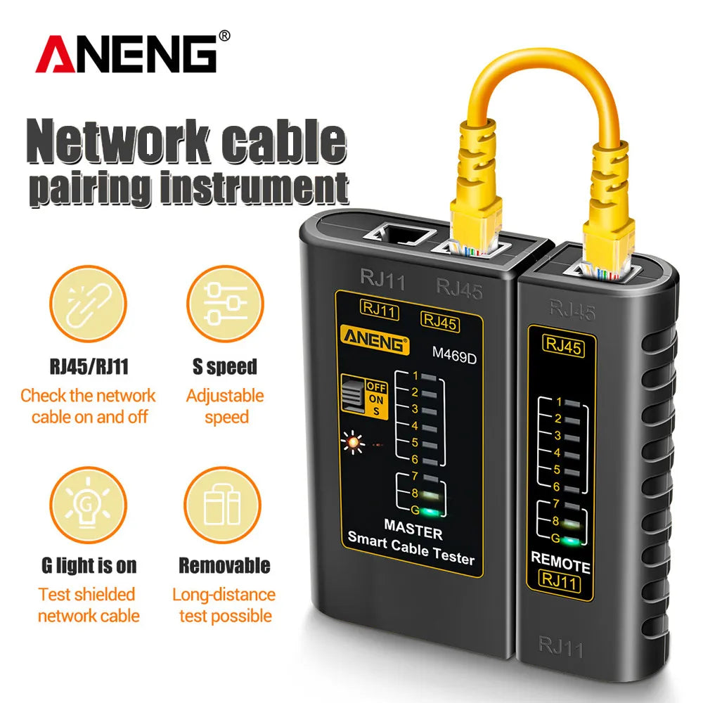 RJ45 RJ11 RJ12 LAN Cable Tester with Remote Unit by HitMyNeed