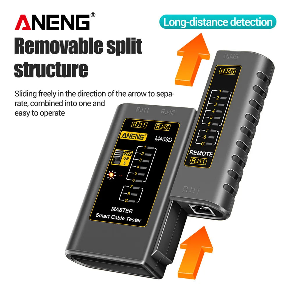 RJ45 RJ11 RJ12 LAN Cable Tester with Remote Unit by HitMyNeed