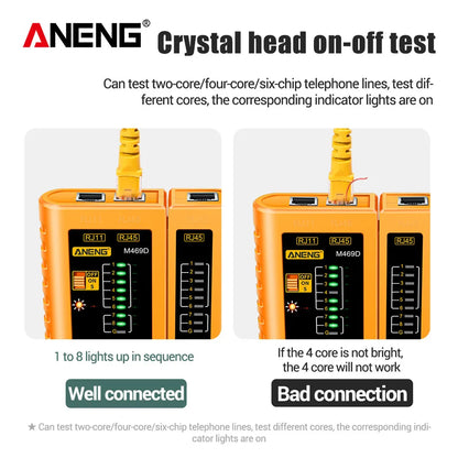 RJ45 RJ11 RJ12 LAN Cable Tester with Remote Unit by HitMyNeed