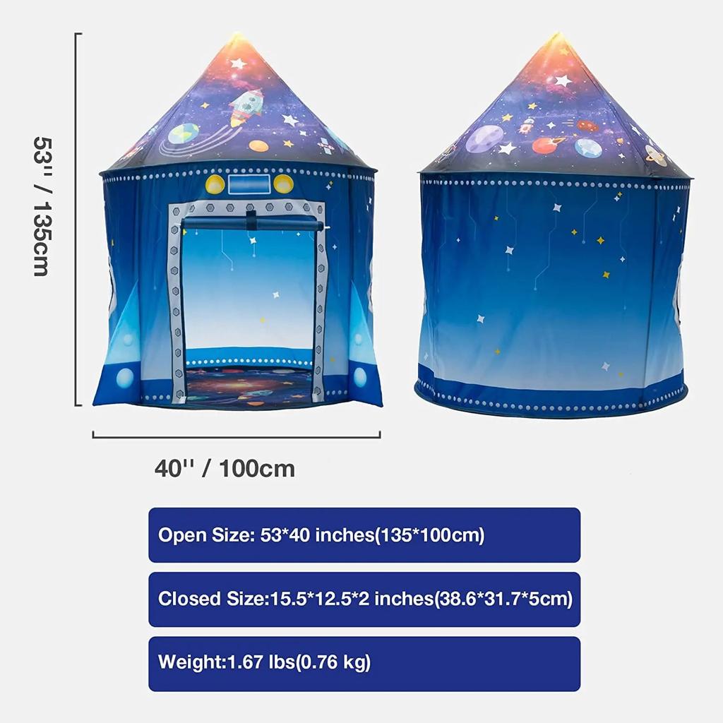 Rocket Ship Kids Pop Up Tent Indoor Outdoor Playhouse by HitMyNeed