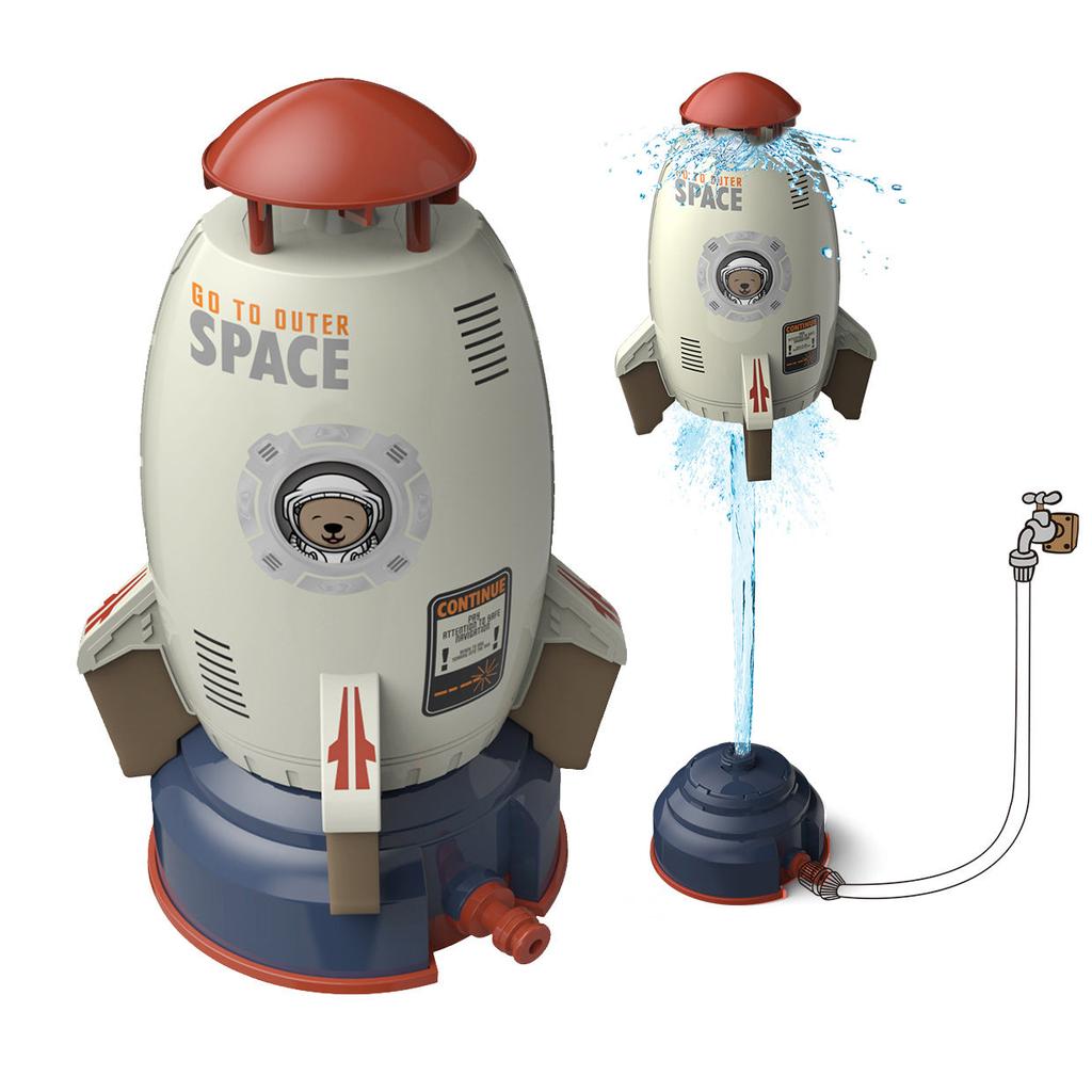 Rocket Sprinkler Spinning Outdoor Water Toy light-grey by HitMyNeed