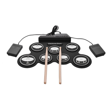 Roll-Up Electronic Drum Kit with Pedals & Demo Songs by HitMyNeed