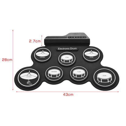 Roll-Up Electronic Drum Kit with Pedals & Demo Songs by HitMyNeed