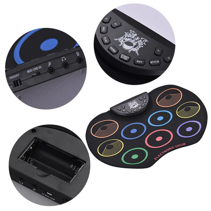 Roll-Up Portable Electronic Drum Pad Kit by HitMyNeed