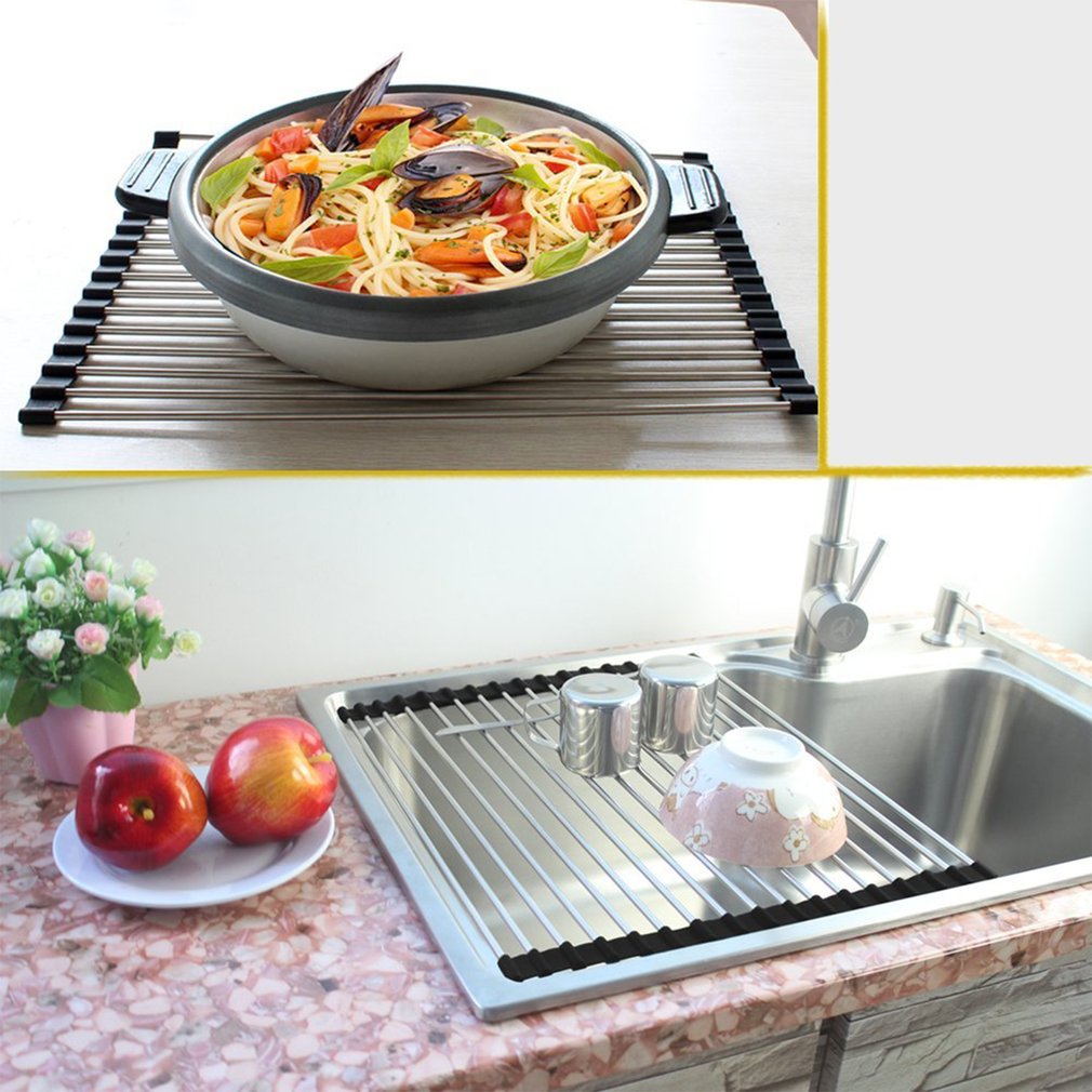 Rollable Over Sink Drainer Rack 37 x 30 cm by HitMyNeed