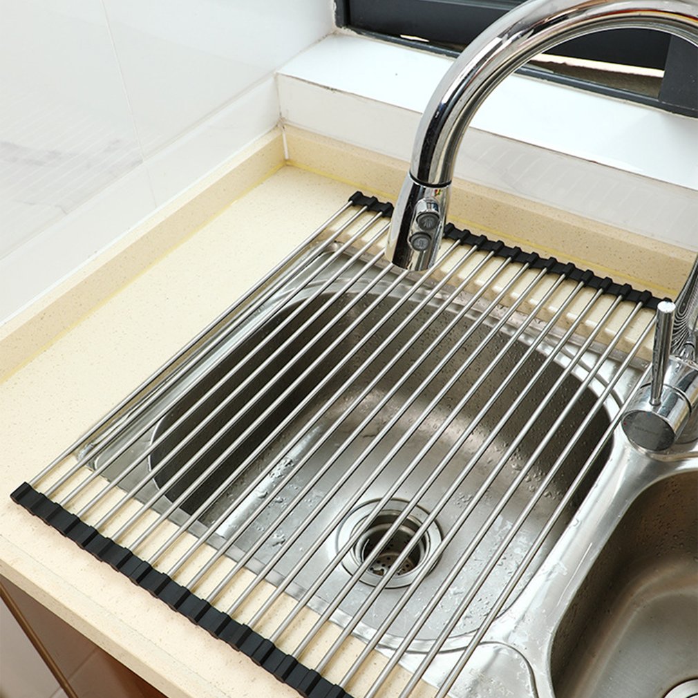 Rollable Over Sink Drainer Rack 37 x 30 cm by HitMyNeed
