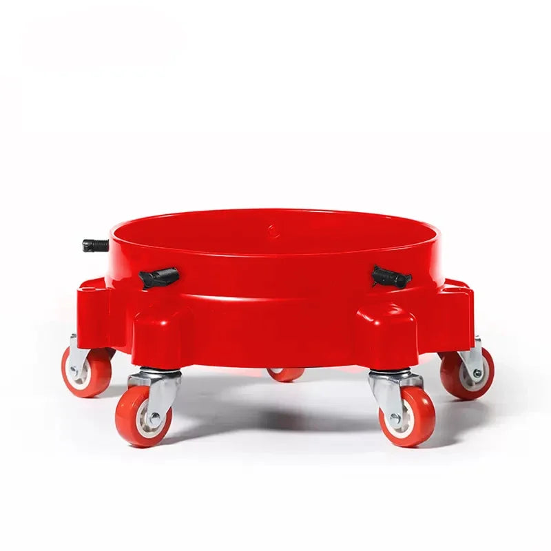 Rolling Bucket Dolly with 360° Swivel & 5 Caster Wheels red-pulley-base by HitMyNeed