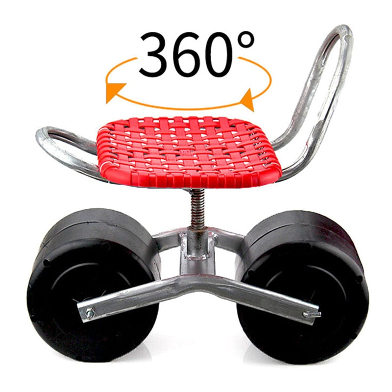 Rolling Gardening Stool with 360° Swivel Seat by HitMyNeed