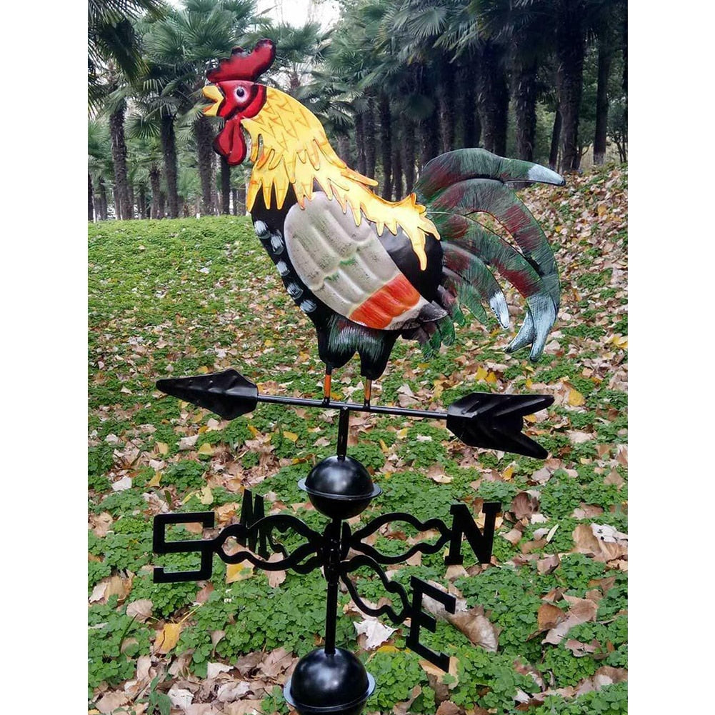 Rooster Weather Vane Metal Outdoor Wind Direction Decor by HitMyNeed