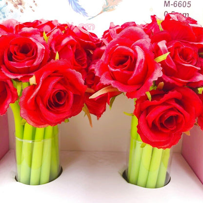 Rose Gel Ink Pen Single-Stem Silicone Flower Pen by HitMyNeed