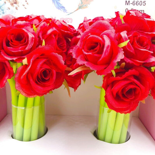 Rose Gel Ink Pen Single-Stem Silicone Flower Pen by HitMyNeed