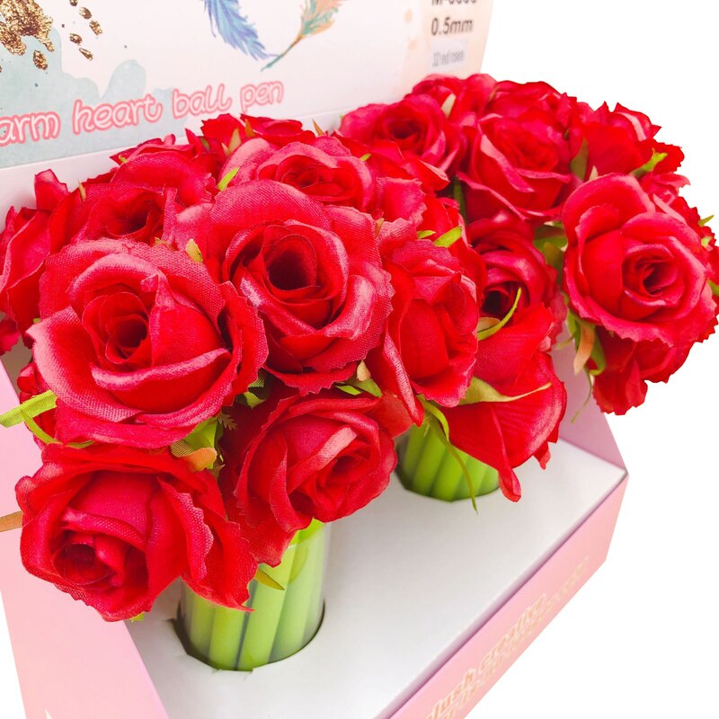 Rose Gel Ink Pen Single-Stem Silicone Flower Pen by HitMyNeed