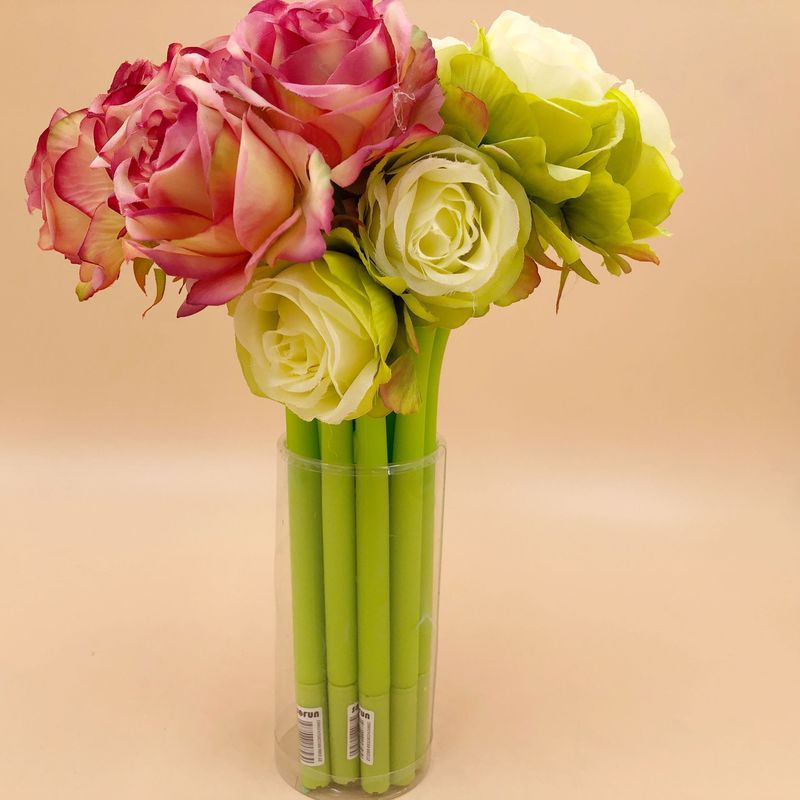Rose Gel Ink Pen Single-Stem Silicone Flower Pen by HitMyNeed