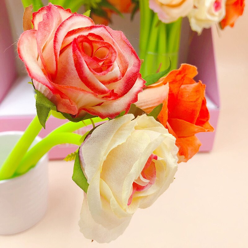 Rose Gel Ink Pen Single-Stem Silicone Flower Pen by HitMyNeed