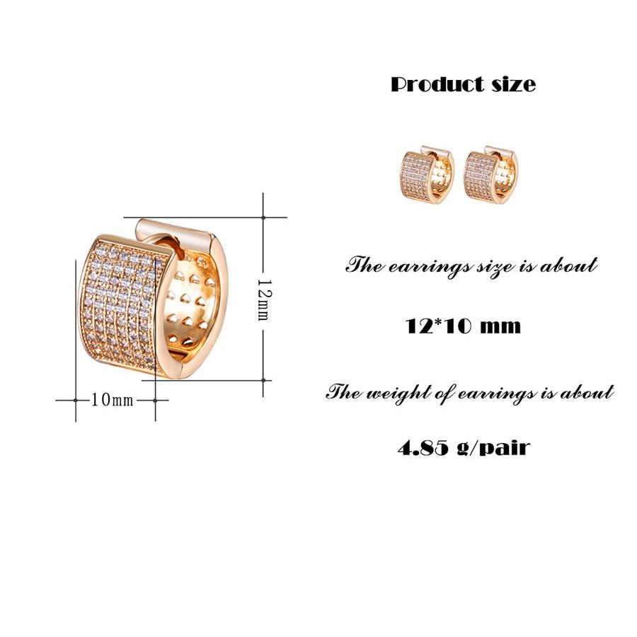 Rose Gold Rhinestone Hoop Earrings 12mm by HitMyNeed