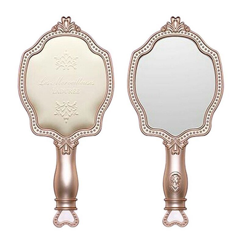 Rose Gold Vintage Hand Held Makeup Mirror by HitMyNeed