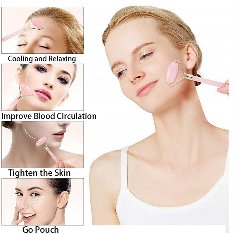 Rose Quartz Face Roller & Gua Sha Set by HitMyNeed