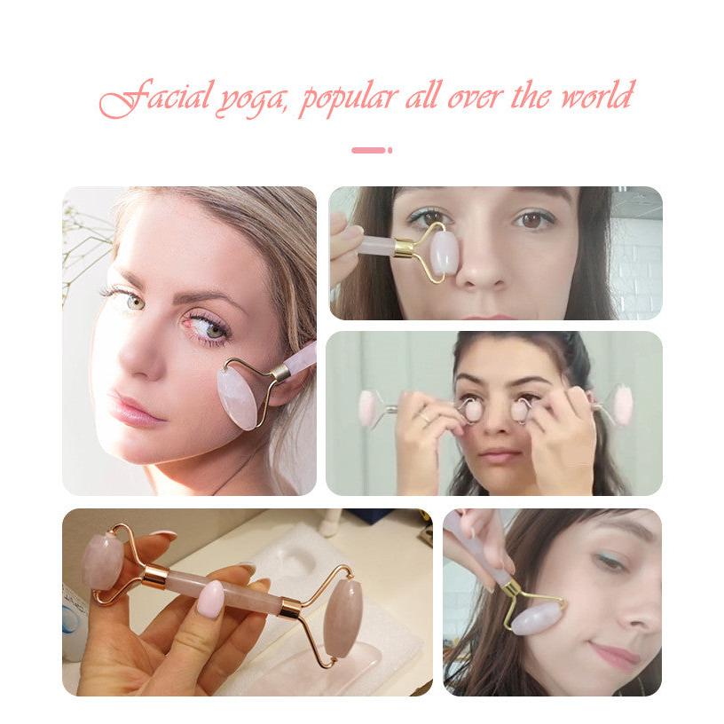 Rose Quartz Face Roller & Gua Sha Set by HitMyNeed