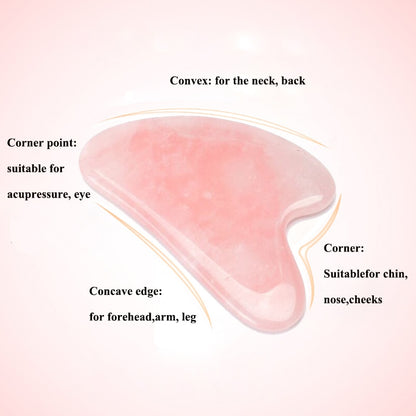 Rose Quartz Gua Sha Facial Massage Stone by HitMyNeed