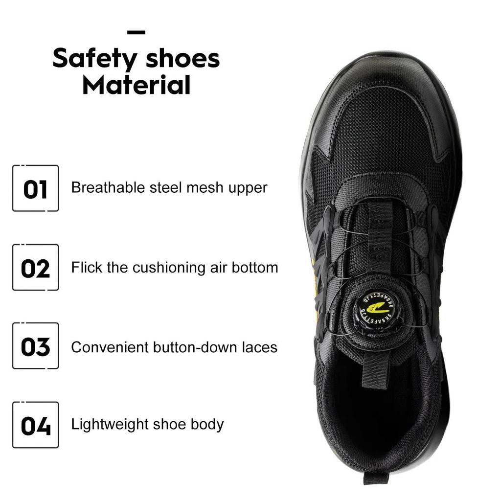 Rotary Buckle Lightweight Steel Toe Work Sneakers 39 by HitMyNeed