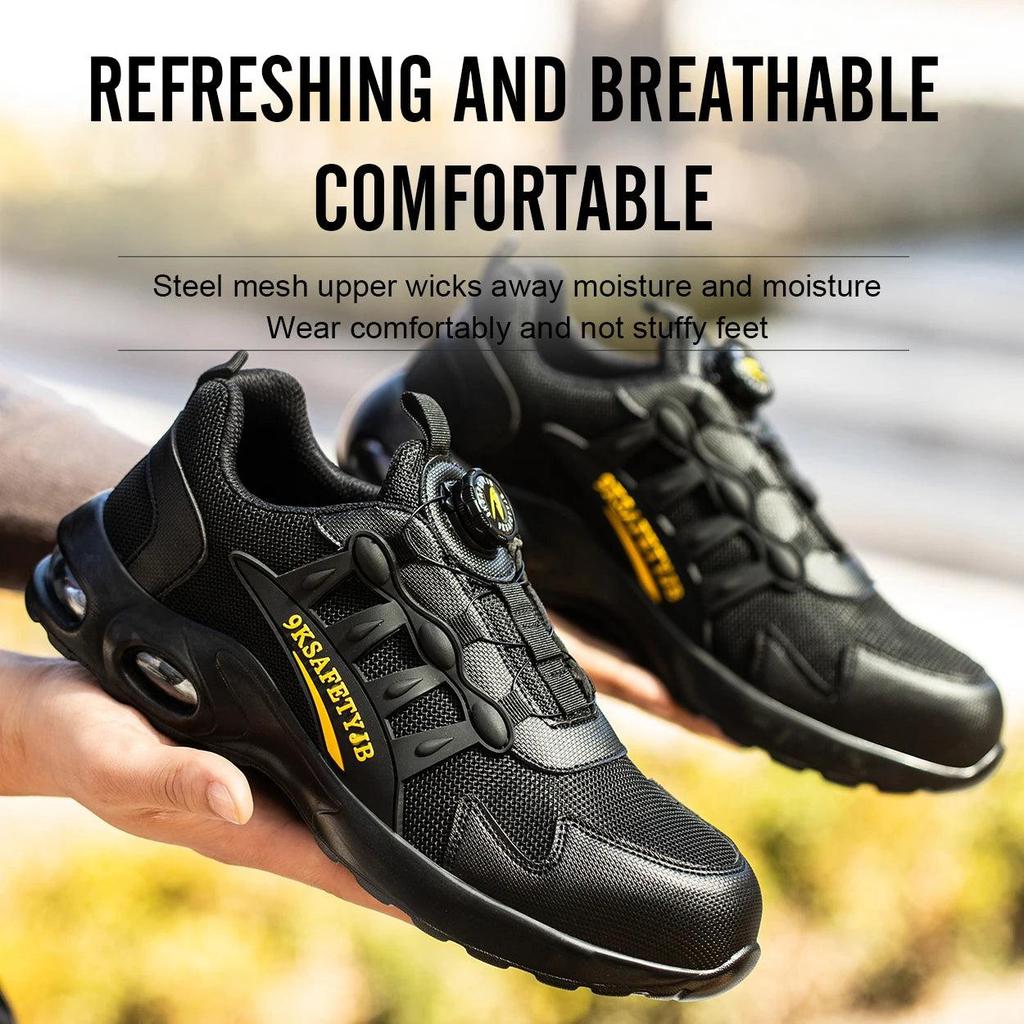 Rotary Buckle Lightweight Steel Toe Work Sneakers 41 by HitMyNeed