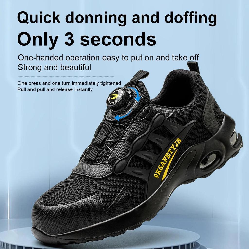 Rotary Buckle Lightweight Steel Toe Work Sneakers 44 by HitMyNeed