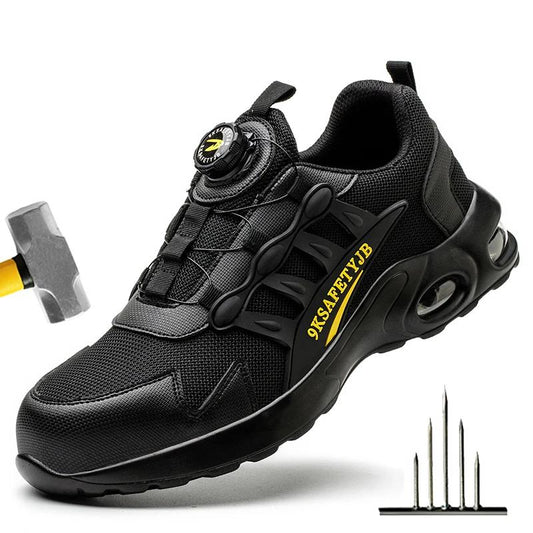 Rotary Buckle Lightweight Steel Toe Work Sneakers 45 by HitMyNeed