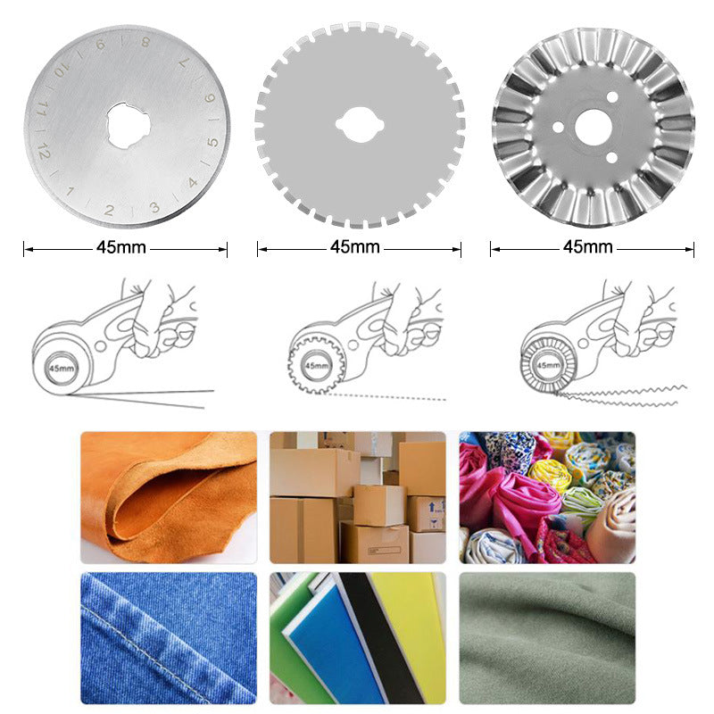 Rotary Fabric Cutter with 10 Extra 45mm Blades by HitMyNeed