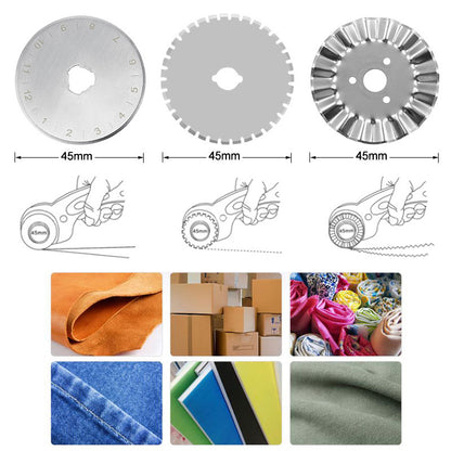 Rotary Fabric Cutter with 10 Extra 45mm Blades by HitMyNeed