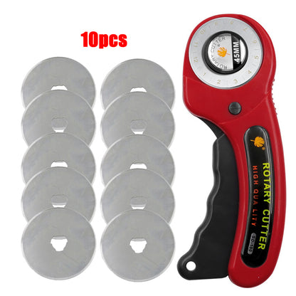Rotary Fabric Cutter with 10 Extra 45mm Blades cutter-with-10-blade-200000195 by HitMyNeed