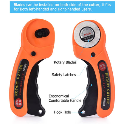 Rotary Fabric Cutter with 45mm Stainless Steel Blade by HitMyNeed